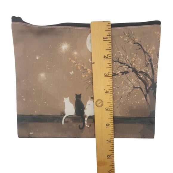 Moonlight Cats Cherry Blossom Cosmetic Bag - Romantic Silhouette 8x6 - Picture 6 of 6